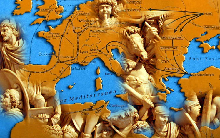 Plusieurs peuples venus d'Asie centrale en poussent d'autres à envahir l'Empire Romain - © Migral